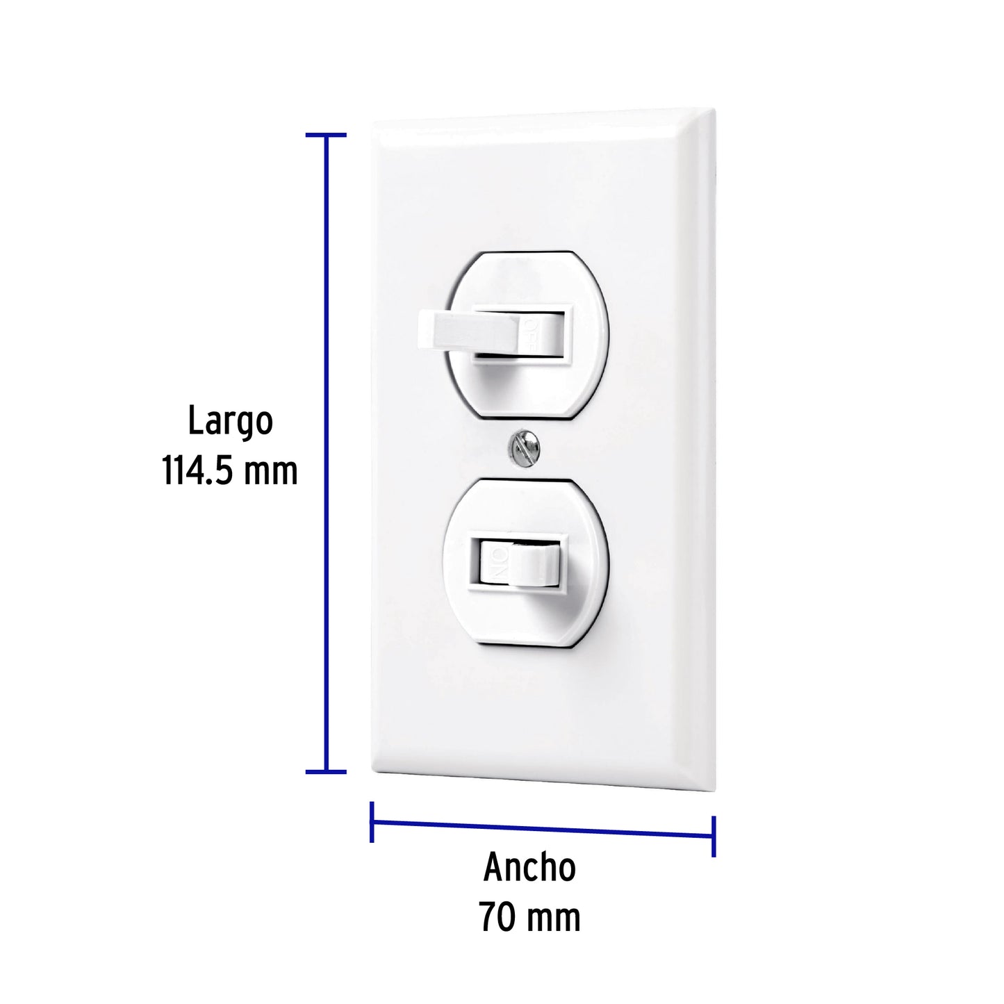 Placa armada 2 interruptores sencillo, línea Standard, blanc PA-APDO-SB 45953 MM00