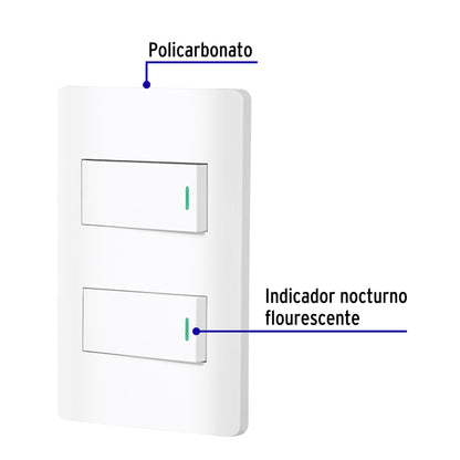 Placa armada blanca 1 interruptor y 1 de 3 vías 1 mód, Lisbo PA-APDO1-ELB 47955 MM00