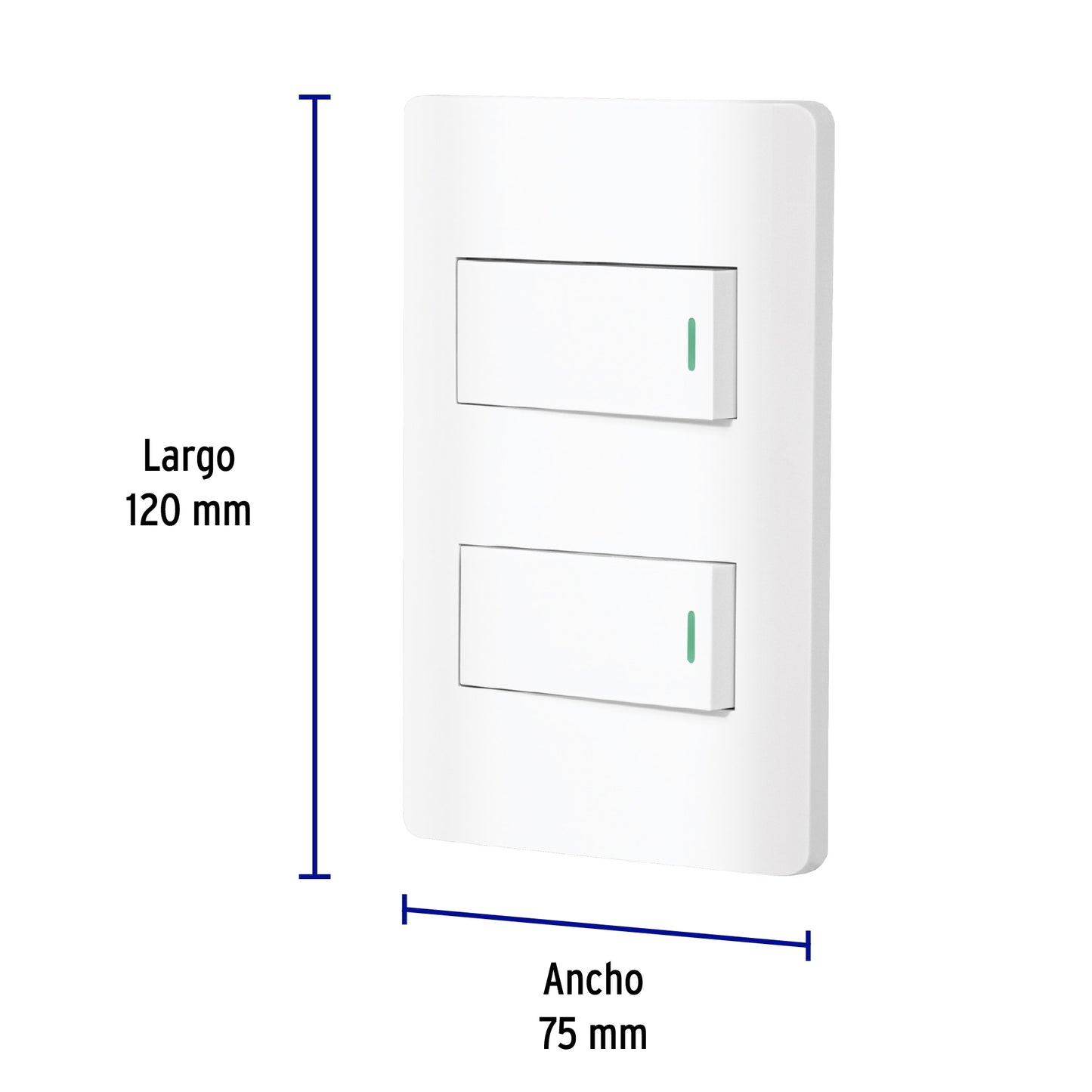 Placa armada blanca 1 interruptor y 1 de 3 vías 1 mód, Lisbo PA-APDO1-ELB 47955 MM00