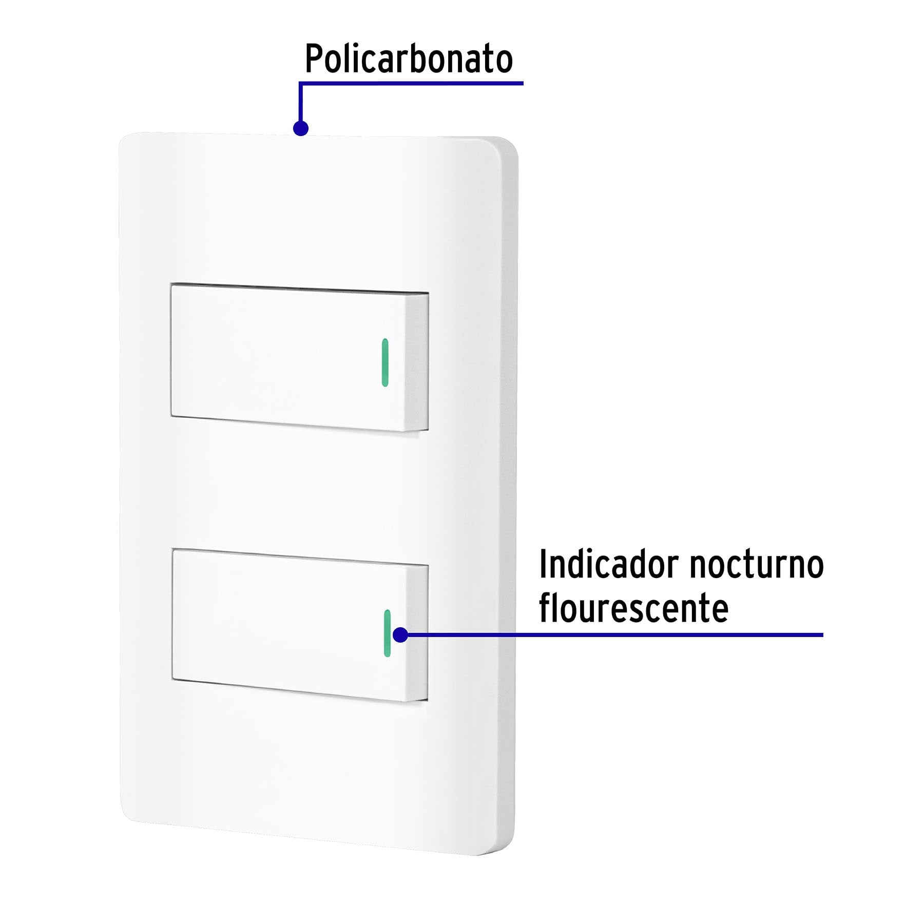 Placa armada blanca con 2 interruptores 1 módulo, Lisboa PA-APDO1-LB 47954 MM00