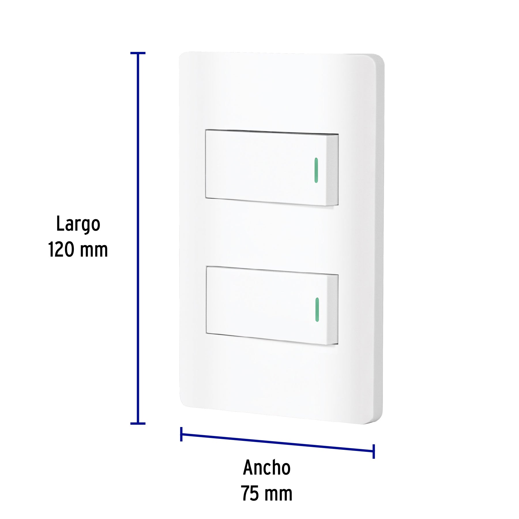 Placa armada blanca con 2 interruptores 1 módulo, Lisboa PA-APDO1-LB 47954 MM00