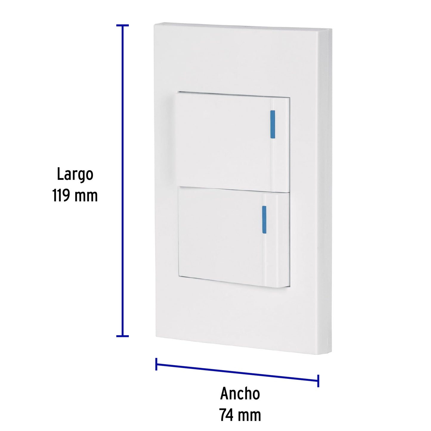 Placa armada 2 interruptores, 1.5 módulos, Española, blanco PA-APDO15-EB 45595 MM00