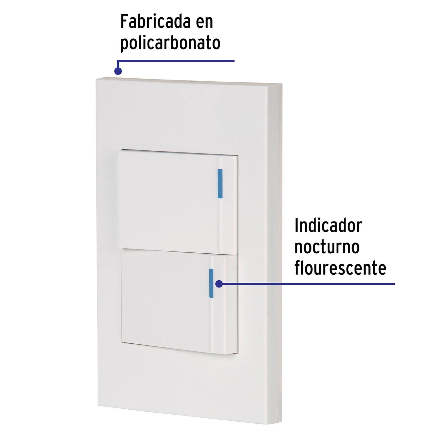 Placa armada 2interruptores 1de 3vías,1.5mod,Española blanco PA-APDO15-EEB 45601 MM00