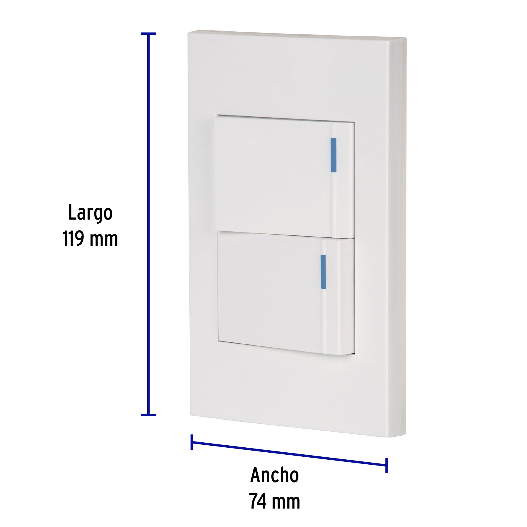 Placa armada 2interruptores 1de 3vías,1.5mod,Española blanco PA-APDO15-EEB 45601 MM00