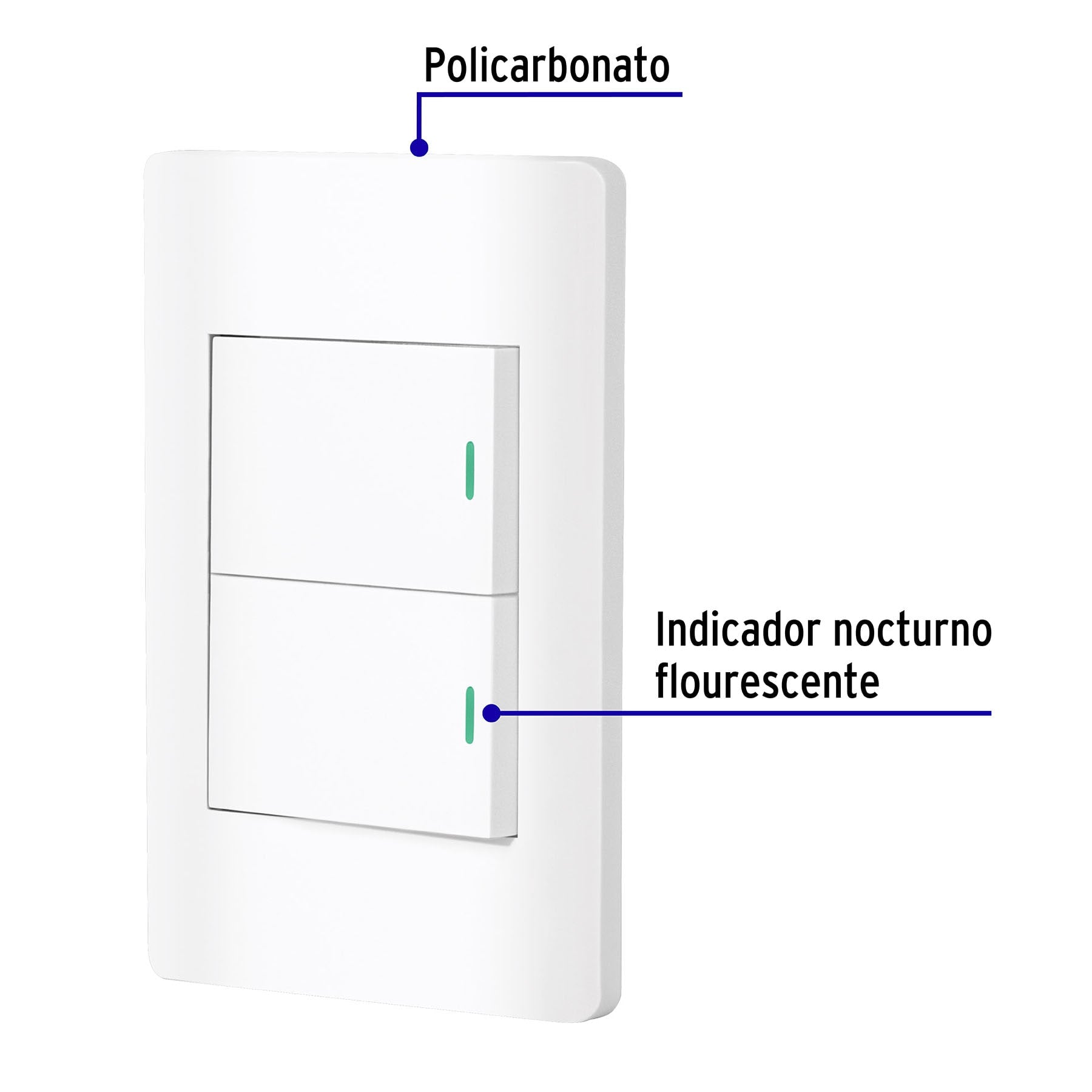 Placa armada blanca 1 interruptor y 1 de 3vías 1.5mód, Lisbo PA-APDO15-ELB 47961 MM00