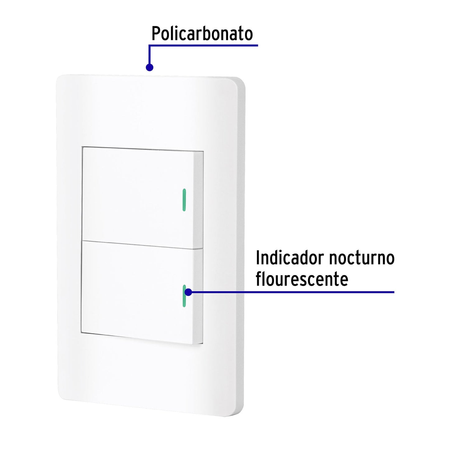 Placa armada blanca 2 interruptores 1.5 módulos, Lisboa PA-APDO15-LB 47960 MM00