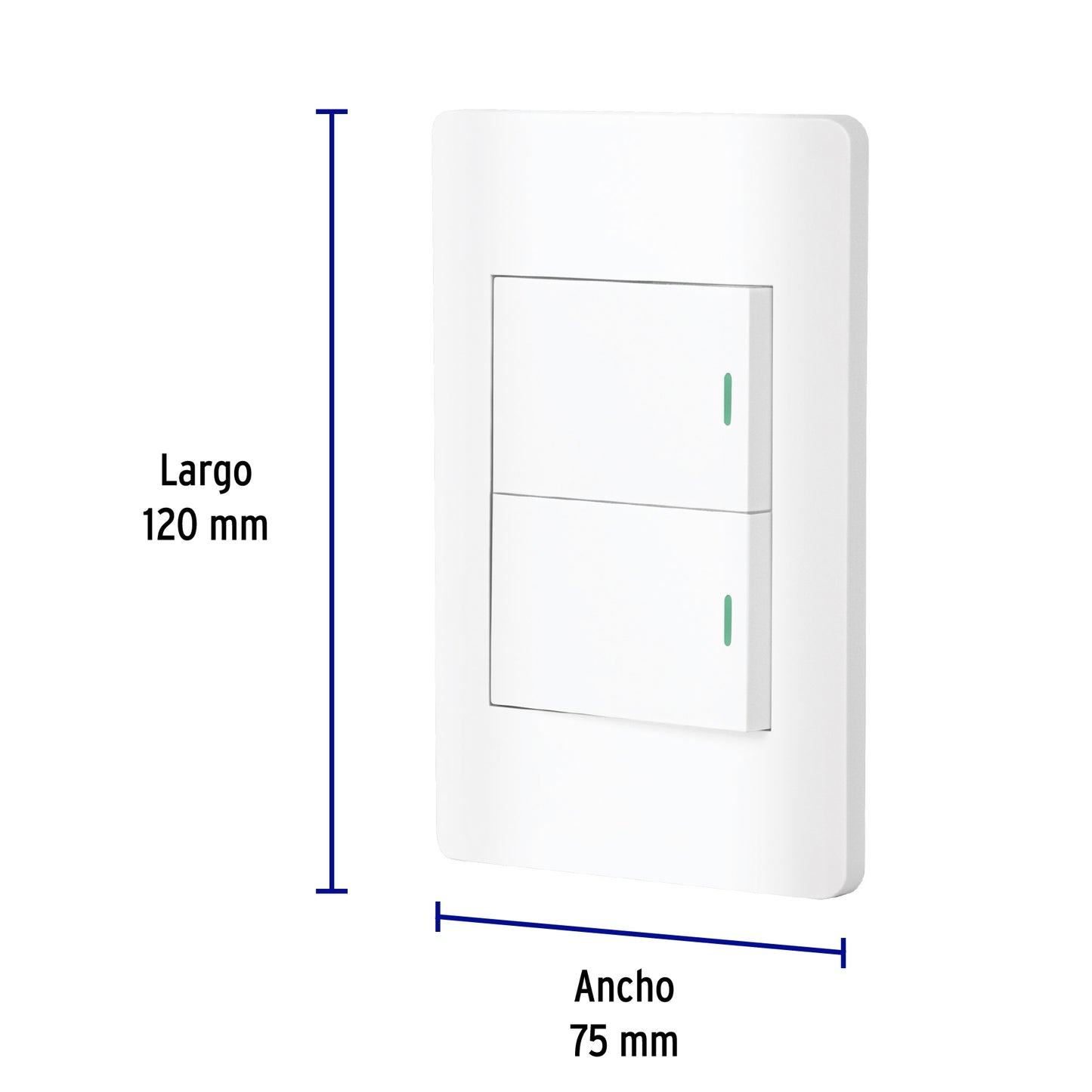 Placa armada blanca 2 interruptores 1.5 módulos, Lisboa PA-APDO15-LB 47960 MM00