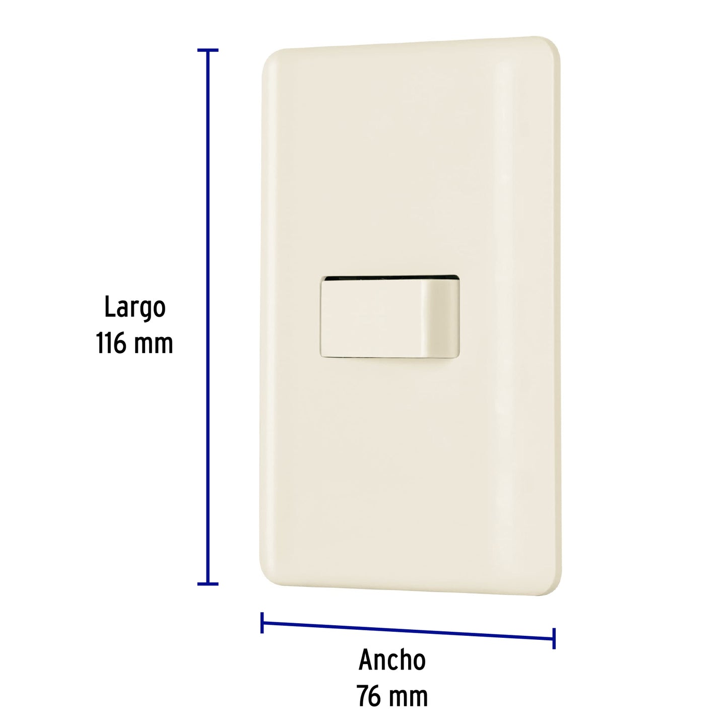 Placa armada 1 interruptor de escalera, marfil, Basic PA-APSE-EBI 26641 MM00