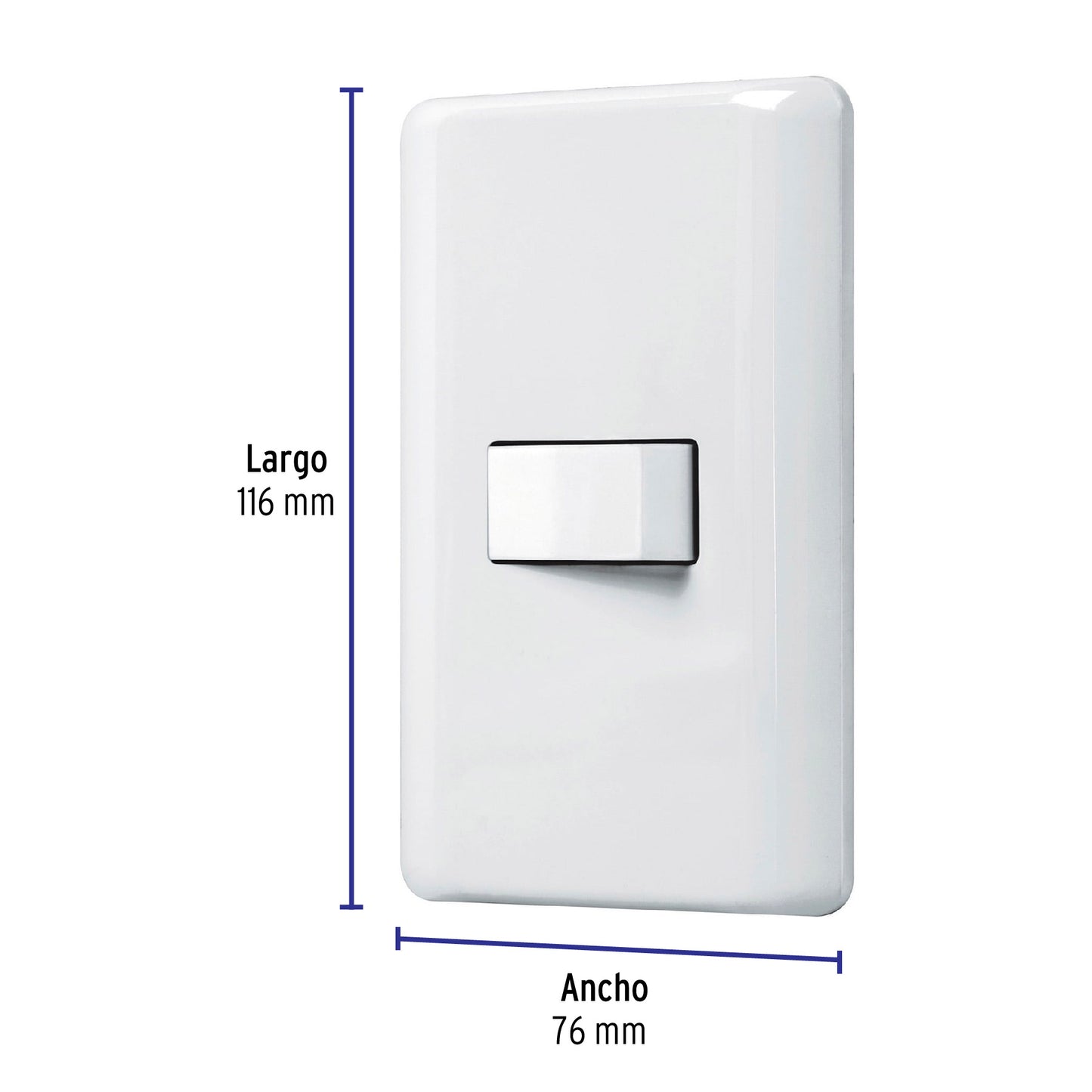 Placa armada con 1 interruptor de 3 vías, Volteck Basic PA-APSE-EB 25084 MM00