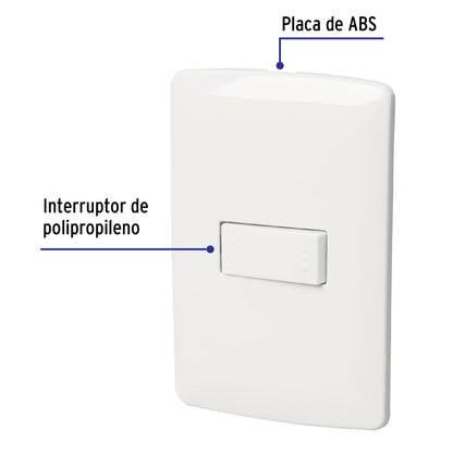 Placa armada 1 interruptor escalera, blanco, línea Italiana PA-APSE-EIB 46460 MM00