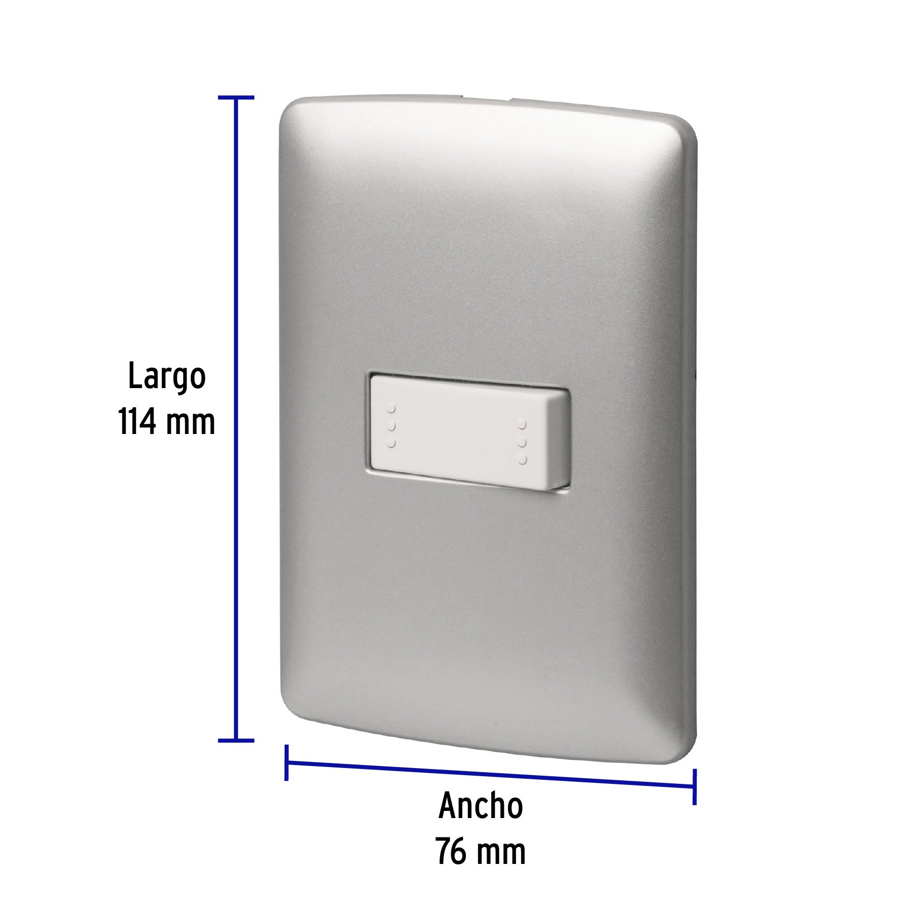 Placa armada 1 interruptor escalera plata, línea Italiana PA-APSE-EIP 46478 MM00