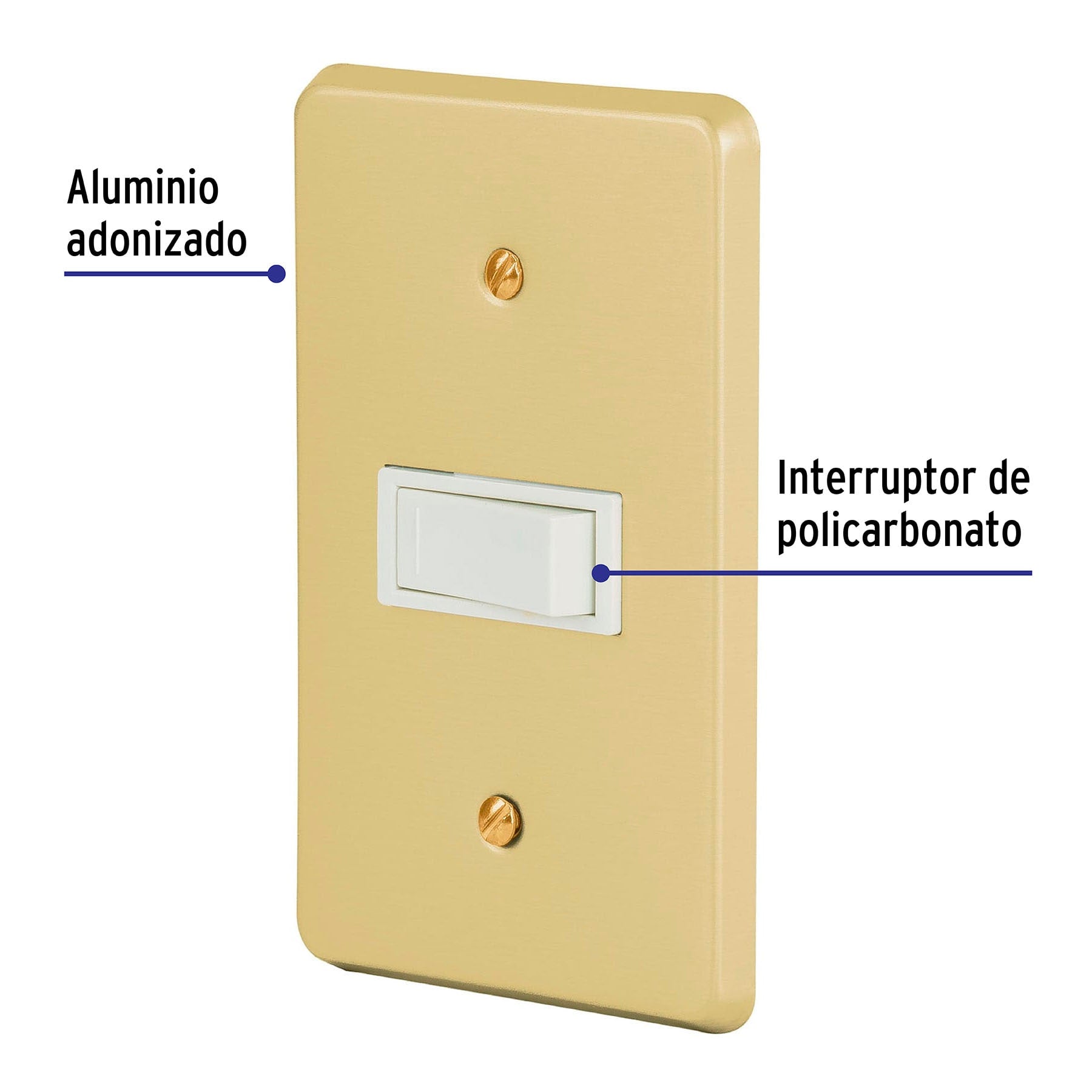 Placa armada con interruptor sencillo, línea Económica PA-APSE-E 46386 MM00