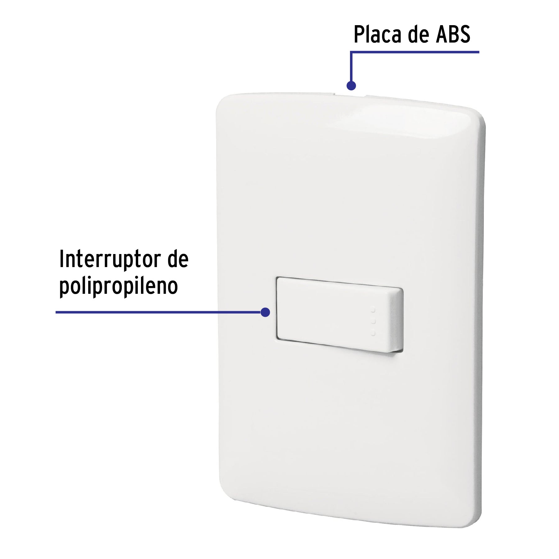 Placa armada 1 interruptor sencillo, blanco, línea Italiana PA-APSE-IB 46459 MM00