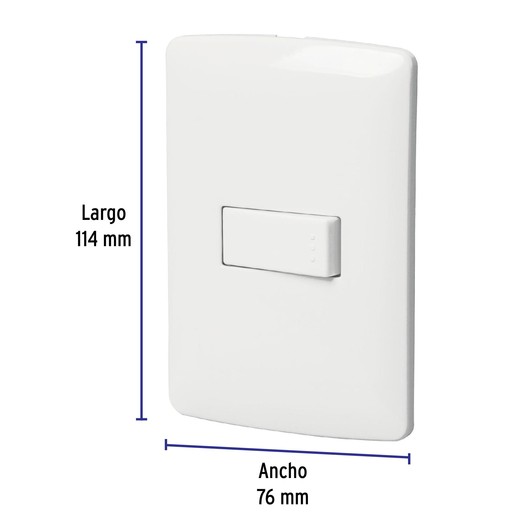 Placa armada 1 interruptor sencillo, blanco, línea Italiana PA-APSE-IB 46459 MM00