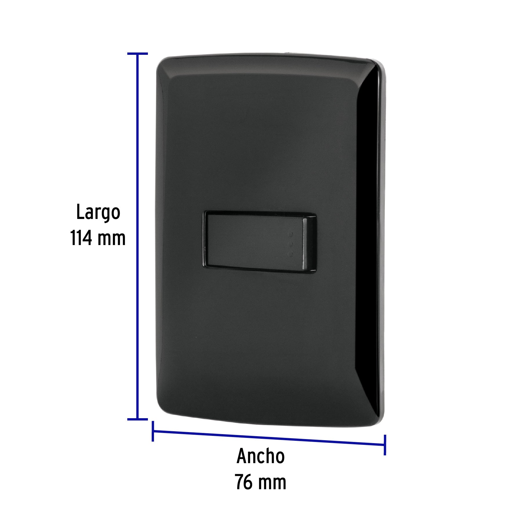 Placa armada 1 interruptor sencillo, negro, línea Italiana PA-APSE-IN 47599 MM00