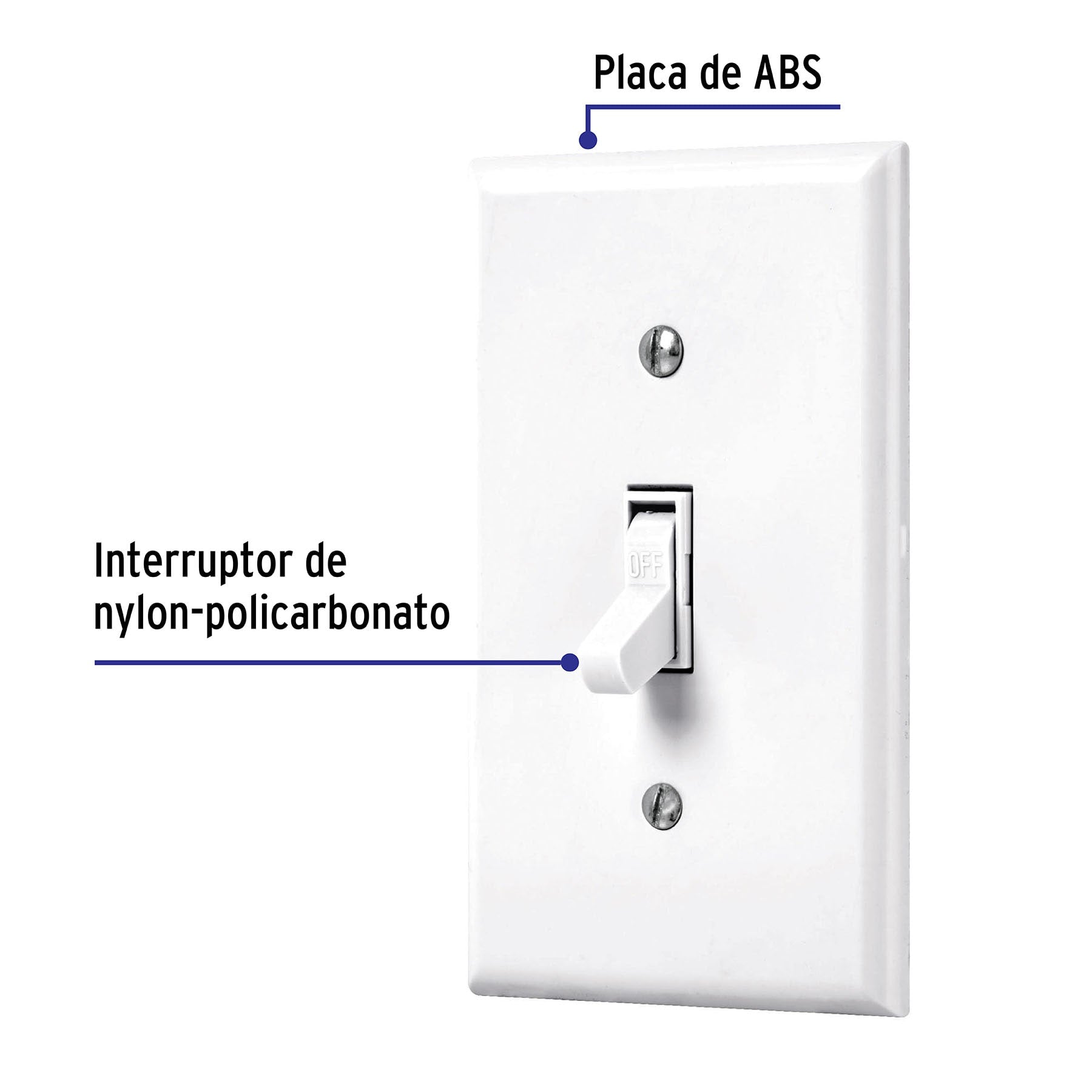 Placa armada interruptor sencillo, línea Standard, blanco PA-APSE-SB 45952 MM00