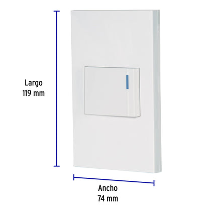 Placa armada 1 interruptor de 3vías, 1.5mód, Española,blanco PA-APSE15-EEB 45600 MM00