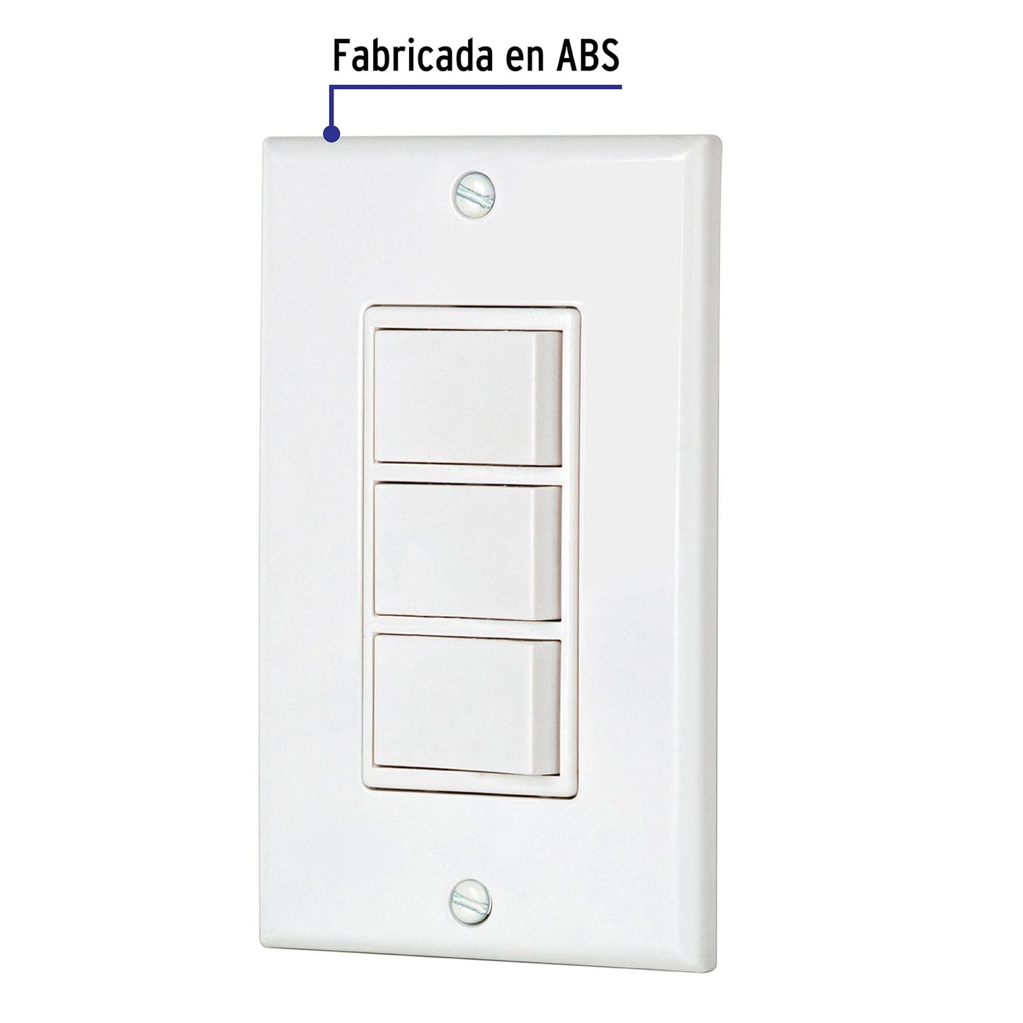 Placa armada con 3 interruptores sencillos, línea Classic PA-APTR-CLP 46339 MM00