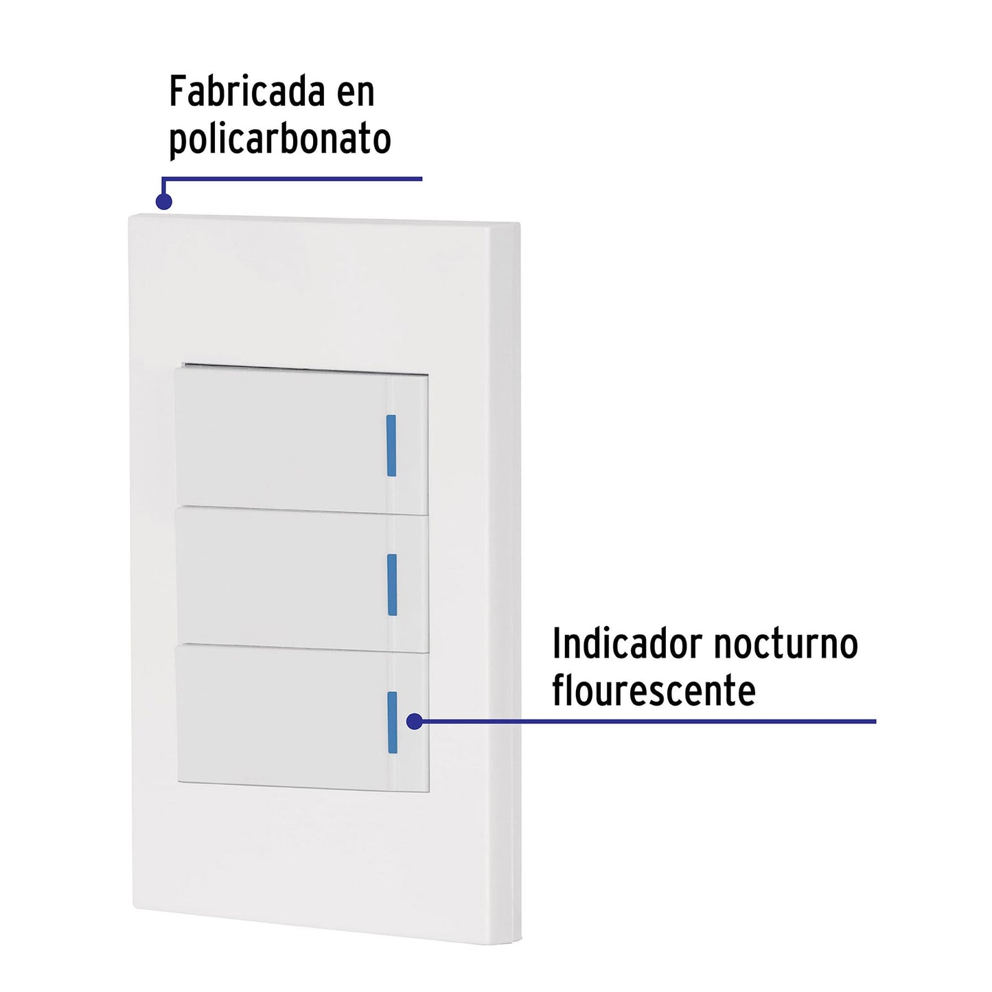 Placa armada 3 interruptores, 1 módulo, Española, blanco PA-APTR-EB 45599 MM00