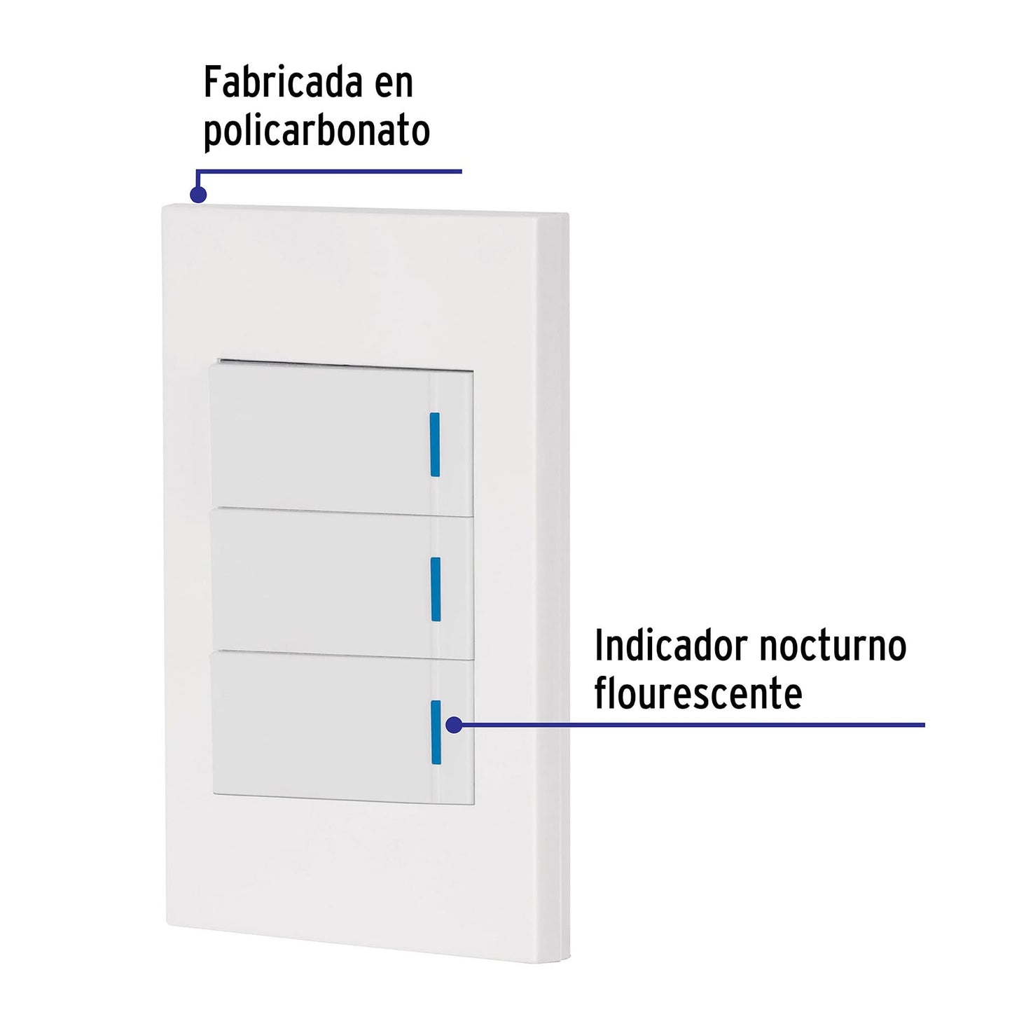 Placa armada 3 interruptores 1de 3vías,1 mod,Española,blanco PA-APTR-EEB 45606 MM00