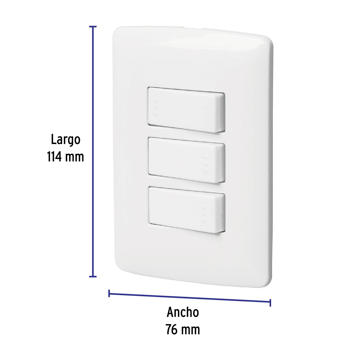 Placa armada 2 interruptores 1escalera blanco,línea Italiana PA-APTR-EIB 46464 MM00