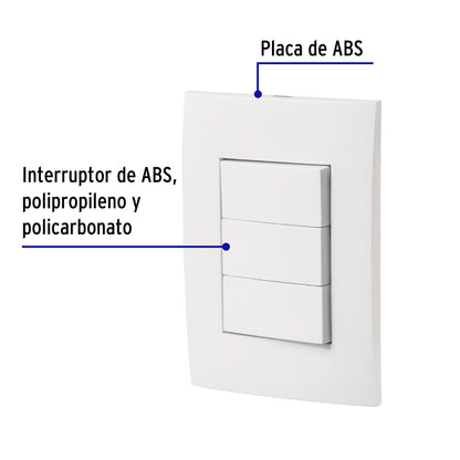 Placa armada interruptores sencillos y escalera, Oslo,blanco PA-APTR-EOB 46497 MM00