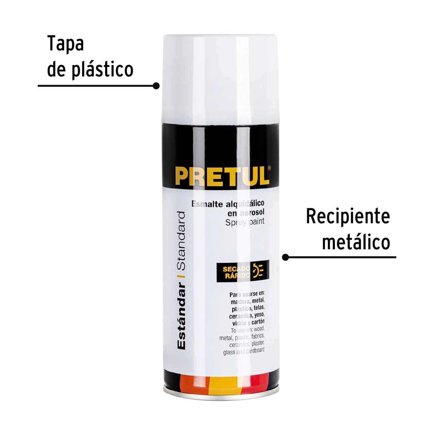 Pintura en aerosol, blanco mate, 400 ml, Pretul PA-BM-P 27175 MM1