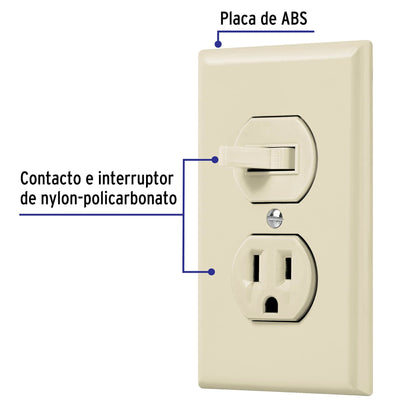 Placa armada interruptor y contacto, línea Standard, marfil PA-COAP-S 48489 MM00