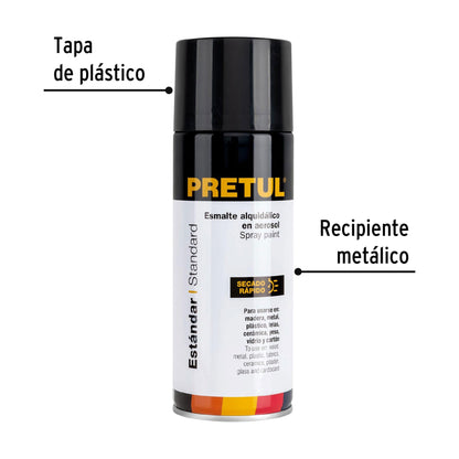 Pintura en aerosol,negro brillante, 400ml, Pretul PA-NB-P 27170 MM1