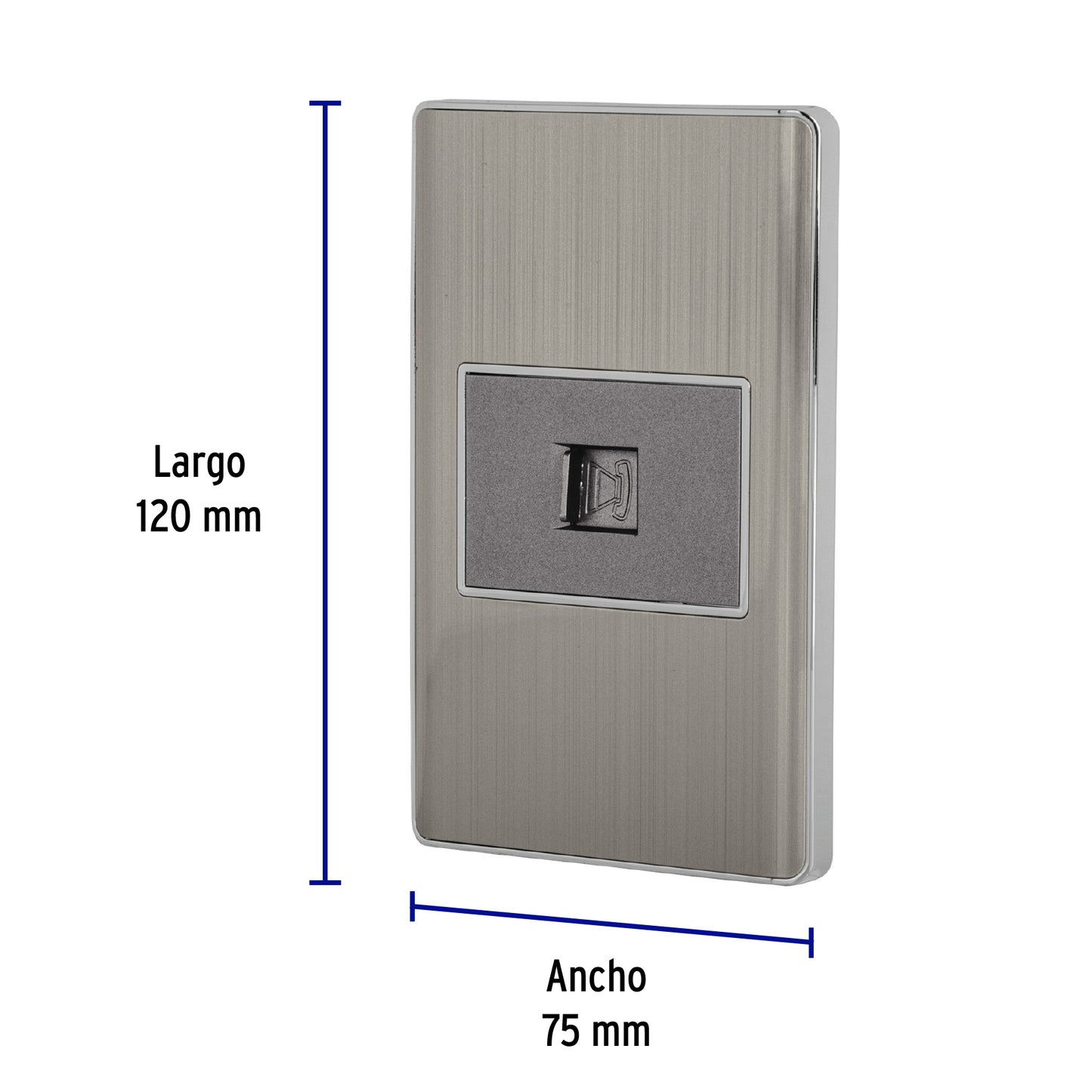 Placa armada acero inox 1 toma para teléfono 1.5 mód, Lisboa PA-TE-LA 47844 MM00