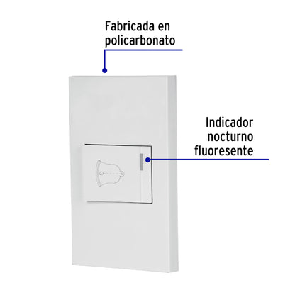 Placa armada 1 interruptor de timbre,1.5mod, Española,blanco PA-TI-EB 45604 MM00