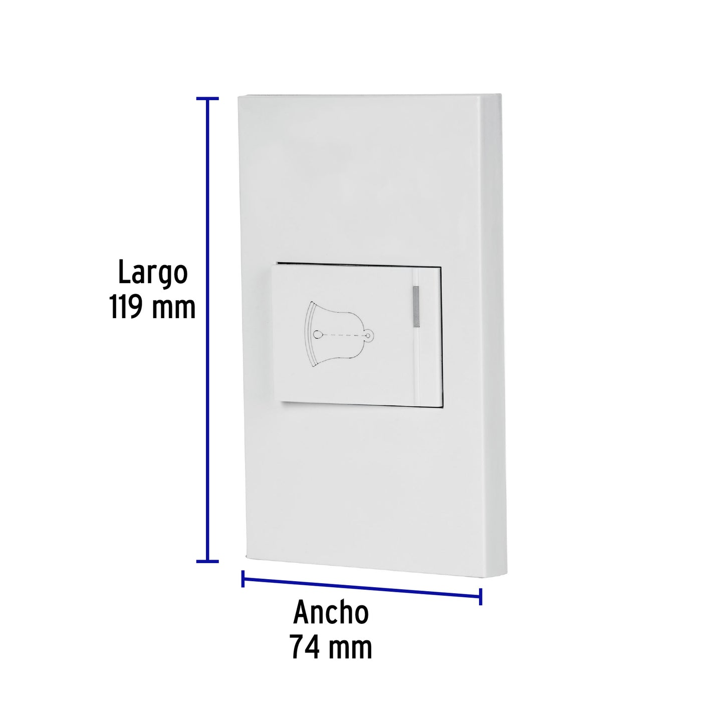 Placa armada 1 interruptor de timbre,1.5mod, Española,blanco PA-TI-EB 45604 MM00