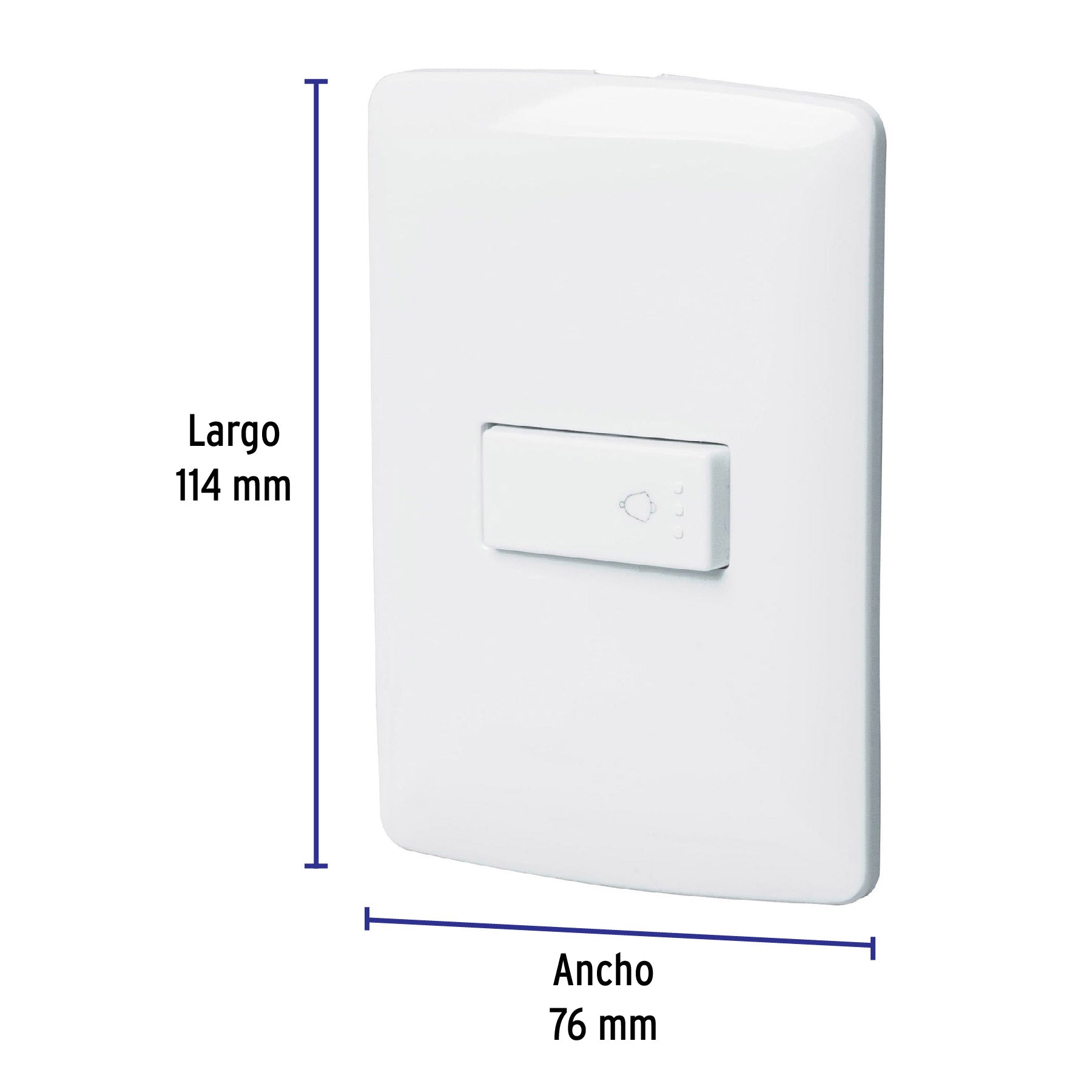 Placa armada con timbre, blanco, línea Italiana., Volteck PA-TI-IB 46465 MM00