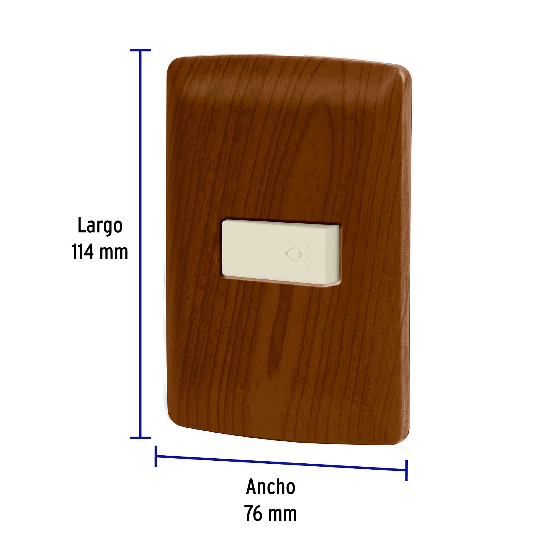 Placa armada con timbre madera, línea Italiana, Volteck PA-TI-IM 49952 MM00