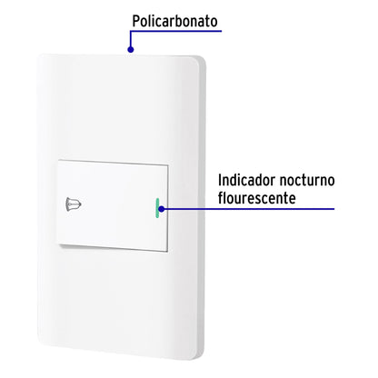 Placa armada blanca 1 interruptor de timbre 1.5 mód, Lisboa PA-TI-LB 47963 MM00