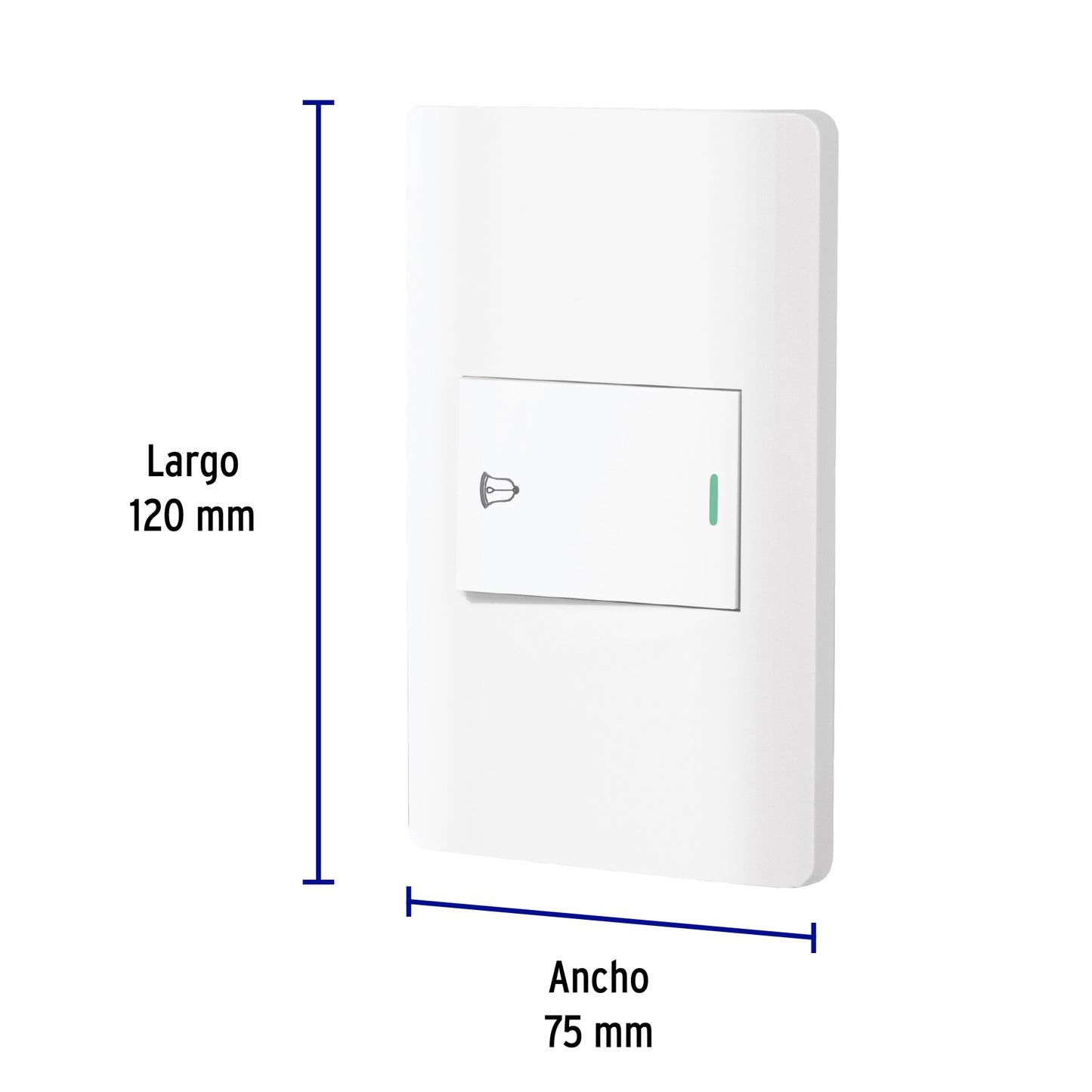 Placa armada blanca 1 interruptor de timbre 1.5 mód, Lisboa PA-TI-LB 47963 MM00