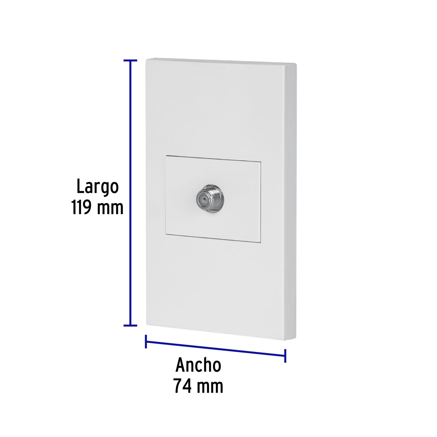 Placa armada 1 toma de TV, 1.5 módulos, Española, blanco PA-TV-EB 45605 MM00