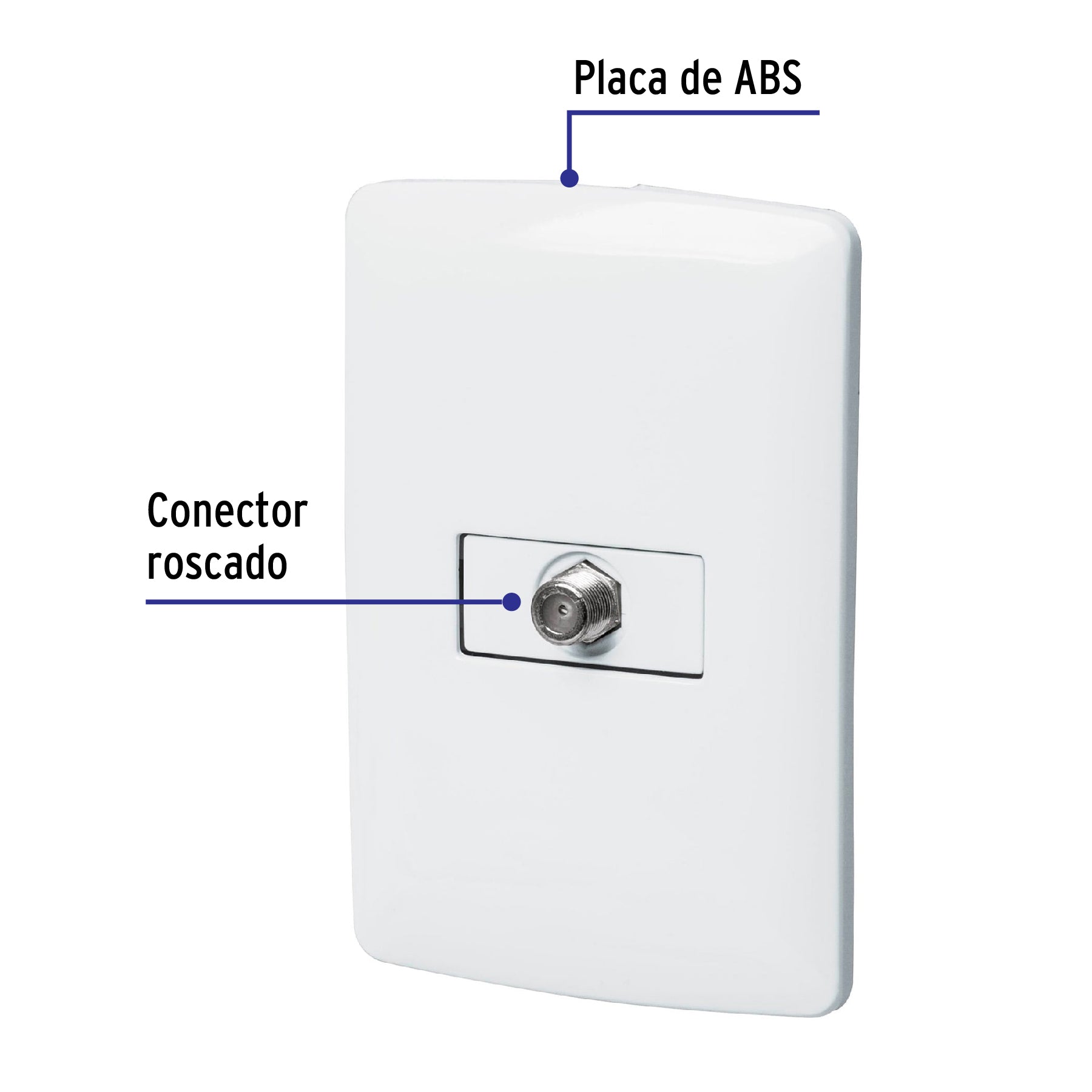 Placa armada con conexión para TV, blanco, línea Italiana PA-TV-IB 46466 MM00