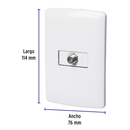 Placa armada con conexión para TV, blanco, línea Italiana PA-TV-IB 46466 MM00