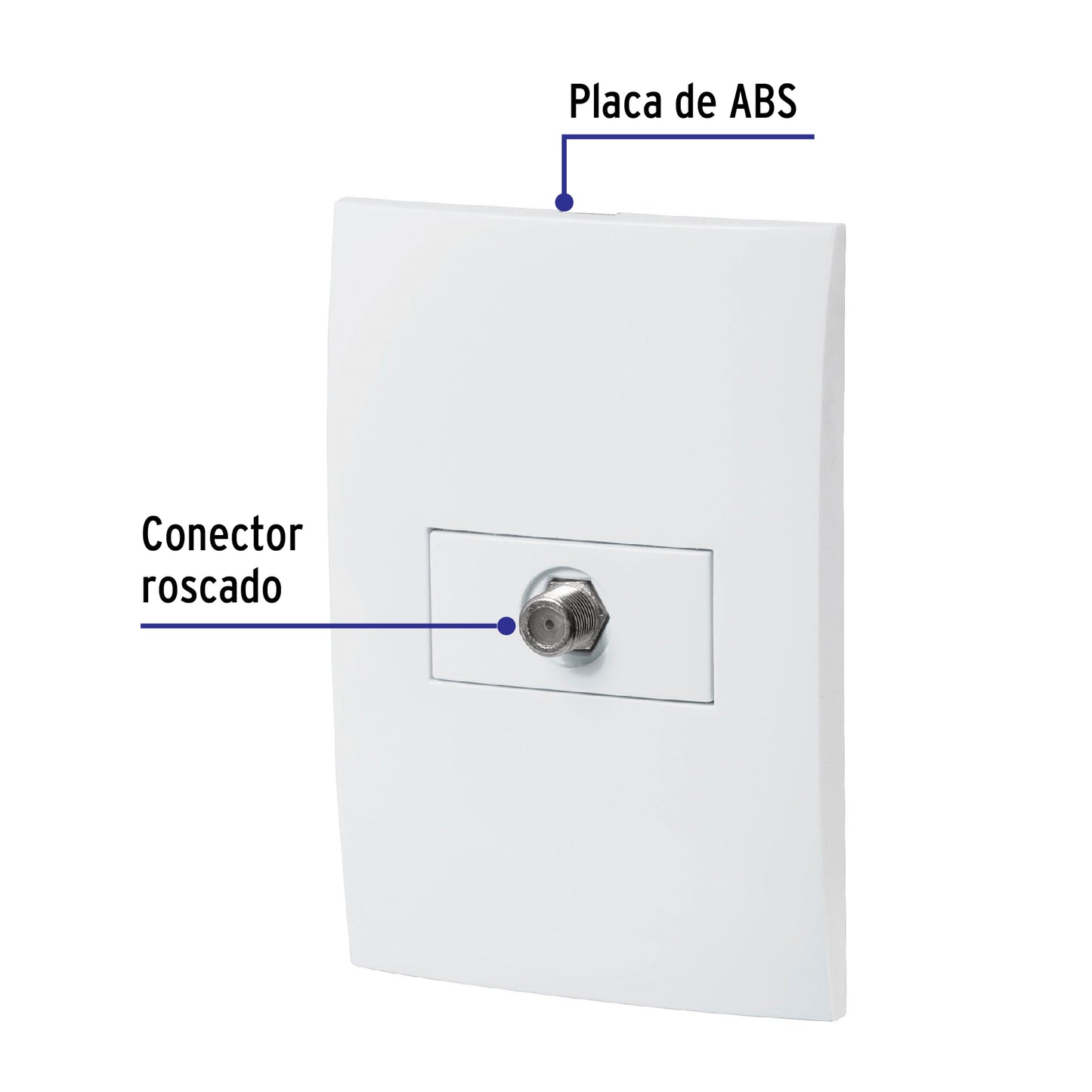 Placa armada con entrada TV, línea Oslo, color blanco PA-TV-OB 46499 MM00