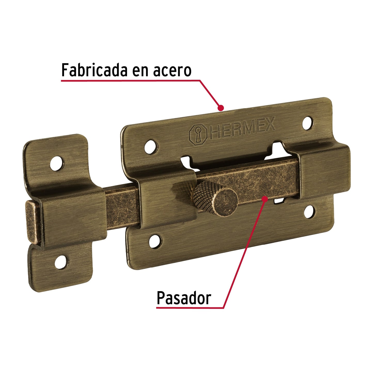 Pasador de barra plana 3', latón antiguo, Hermex PAA-36 47926 MM0