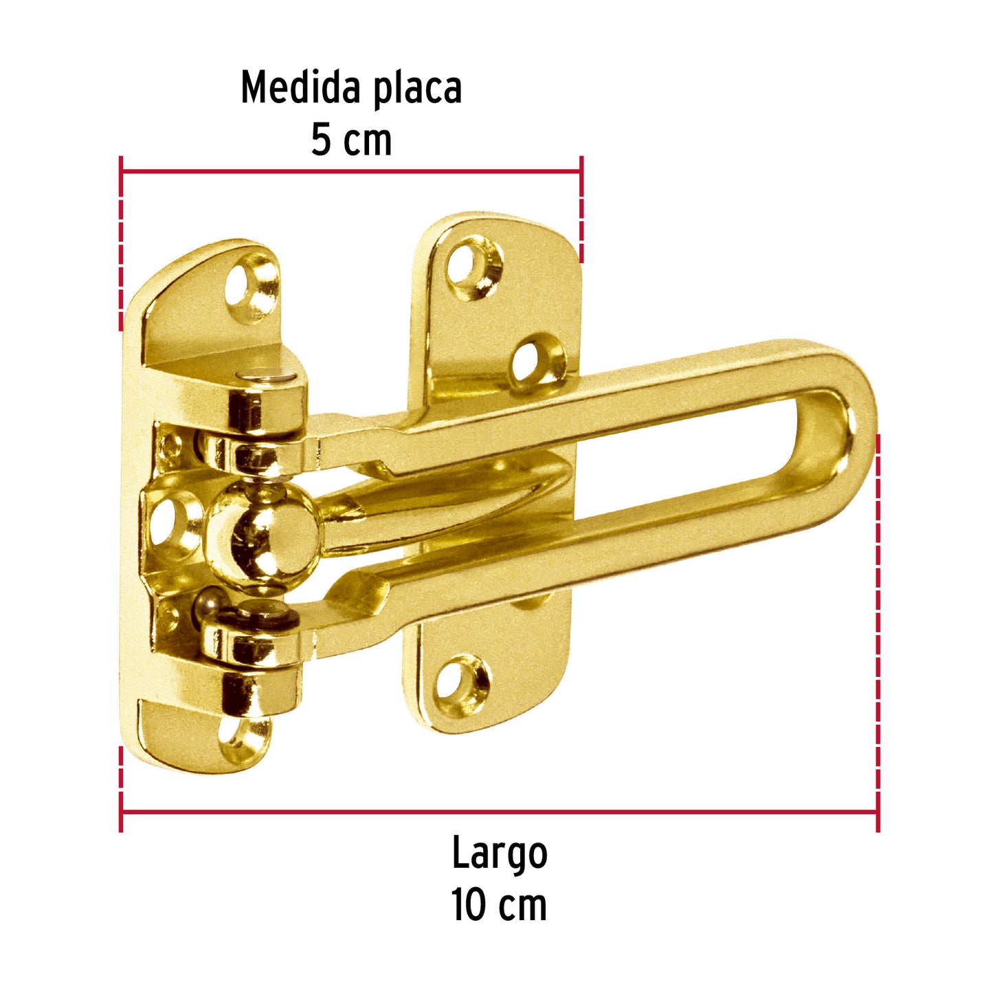 Pasador abatible para puerta, acabado latón, Hermex PAAB-1 43701 MM0