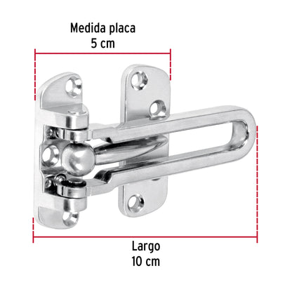 Pasador abatible para puerta, acabado cromo mate, Hermex PAAB-3 43703 MM0