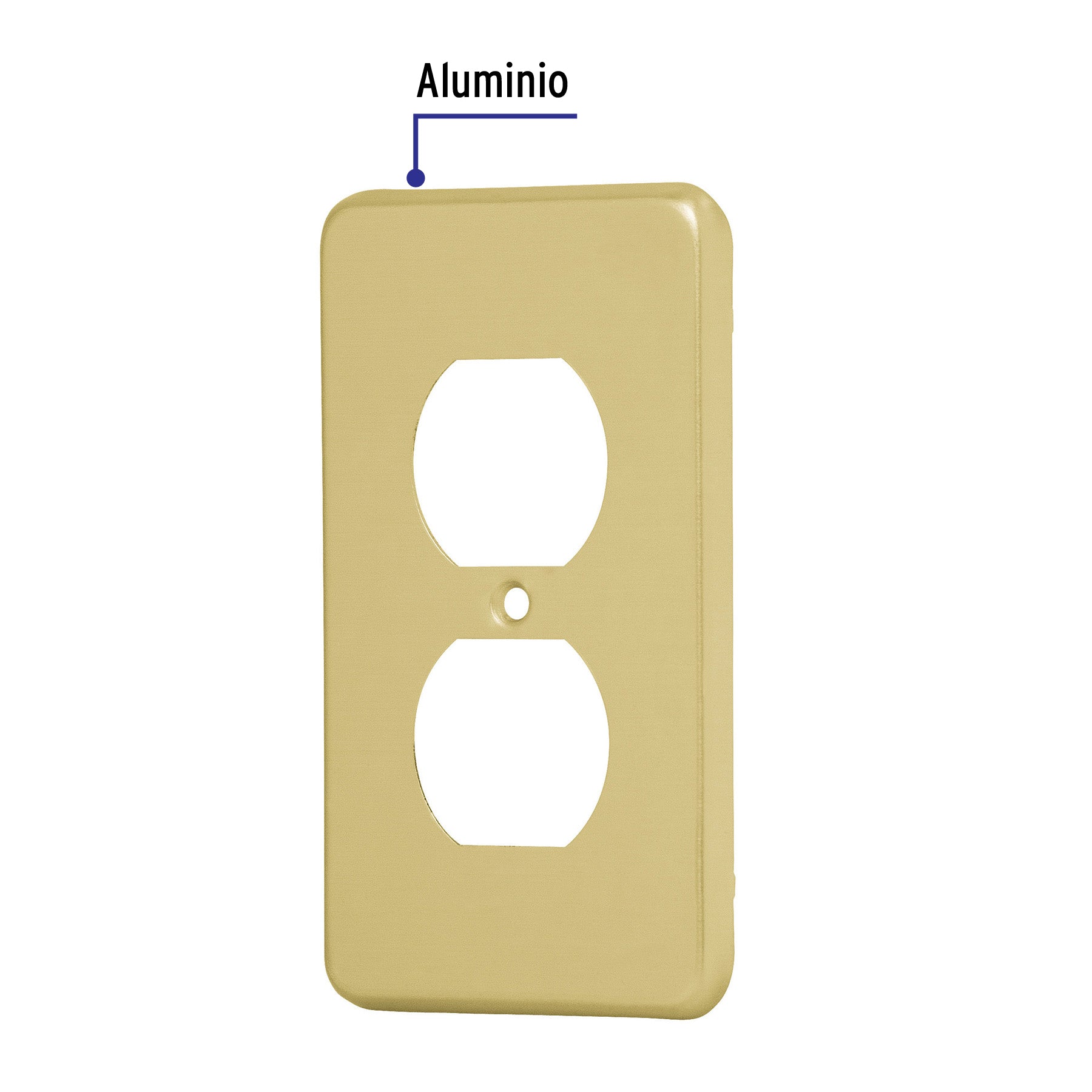 Placa dúplex de aluminio, línea Standard, Volteck PADO-S 46408 MM00