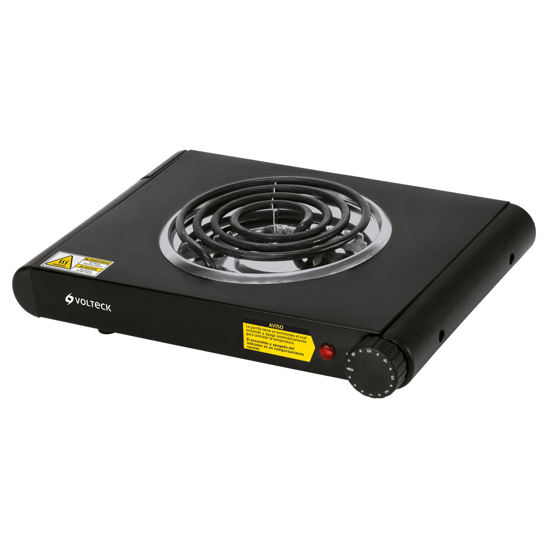 Parrilla eléctrica 1 quemador espiral, negra, Volteck PAEL-1CN 47556 MM1