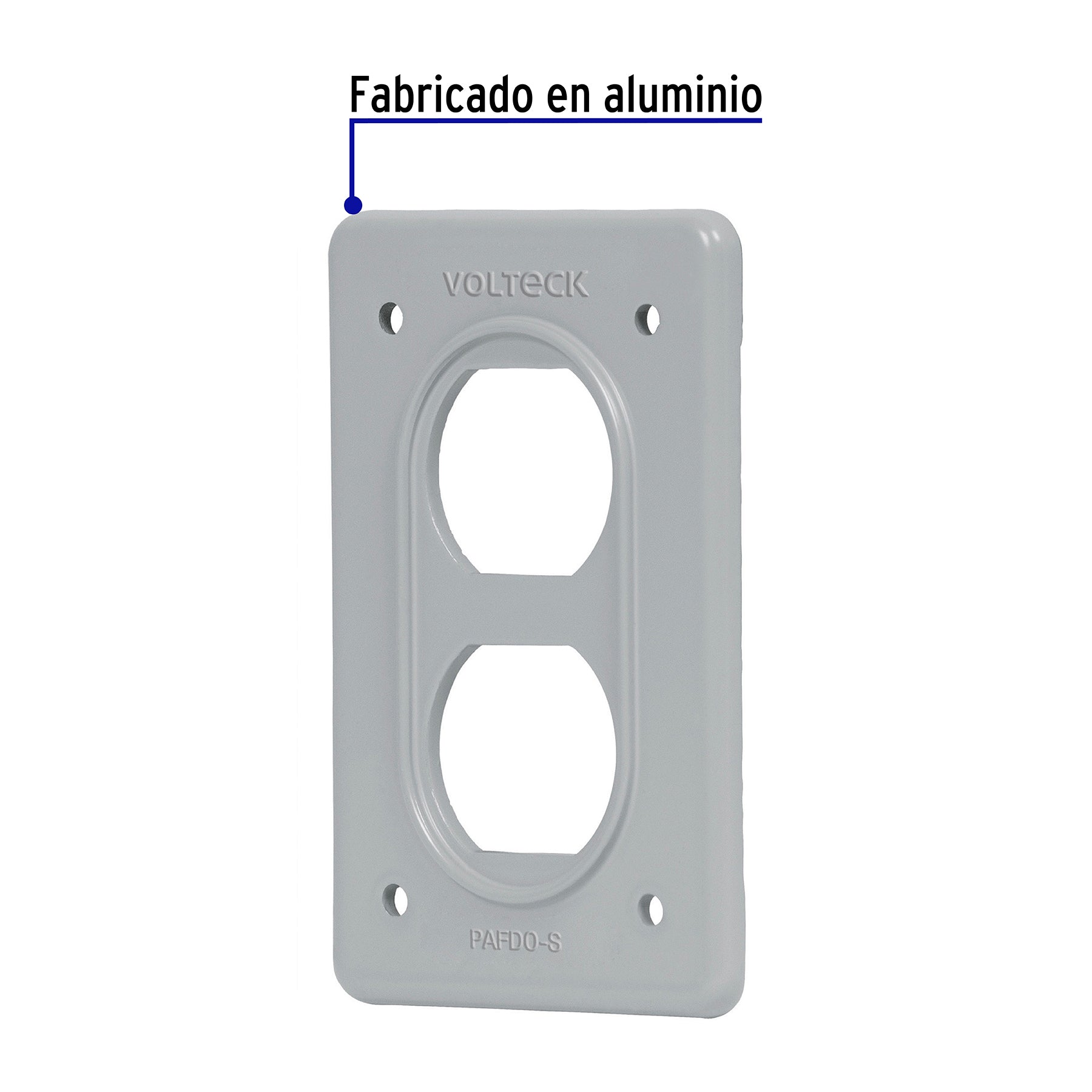 Placa tipo FS, doble, de sobreponer, Volteck PAFDO-S 46430 MM00