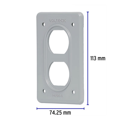 Placa tipo FS, doble, de sobreponer, Volteck PAFDO-S 46430 MM00