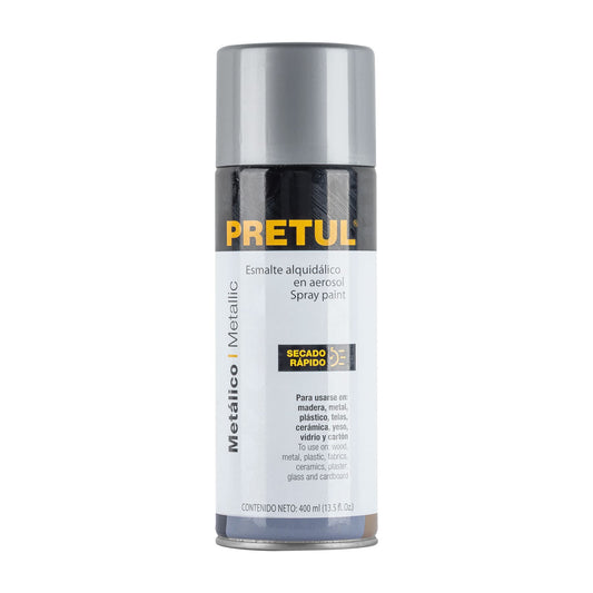 Pintura en aerosol metálica, plata ,400ml, Pretul PAM-PL-P 27174 MM1