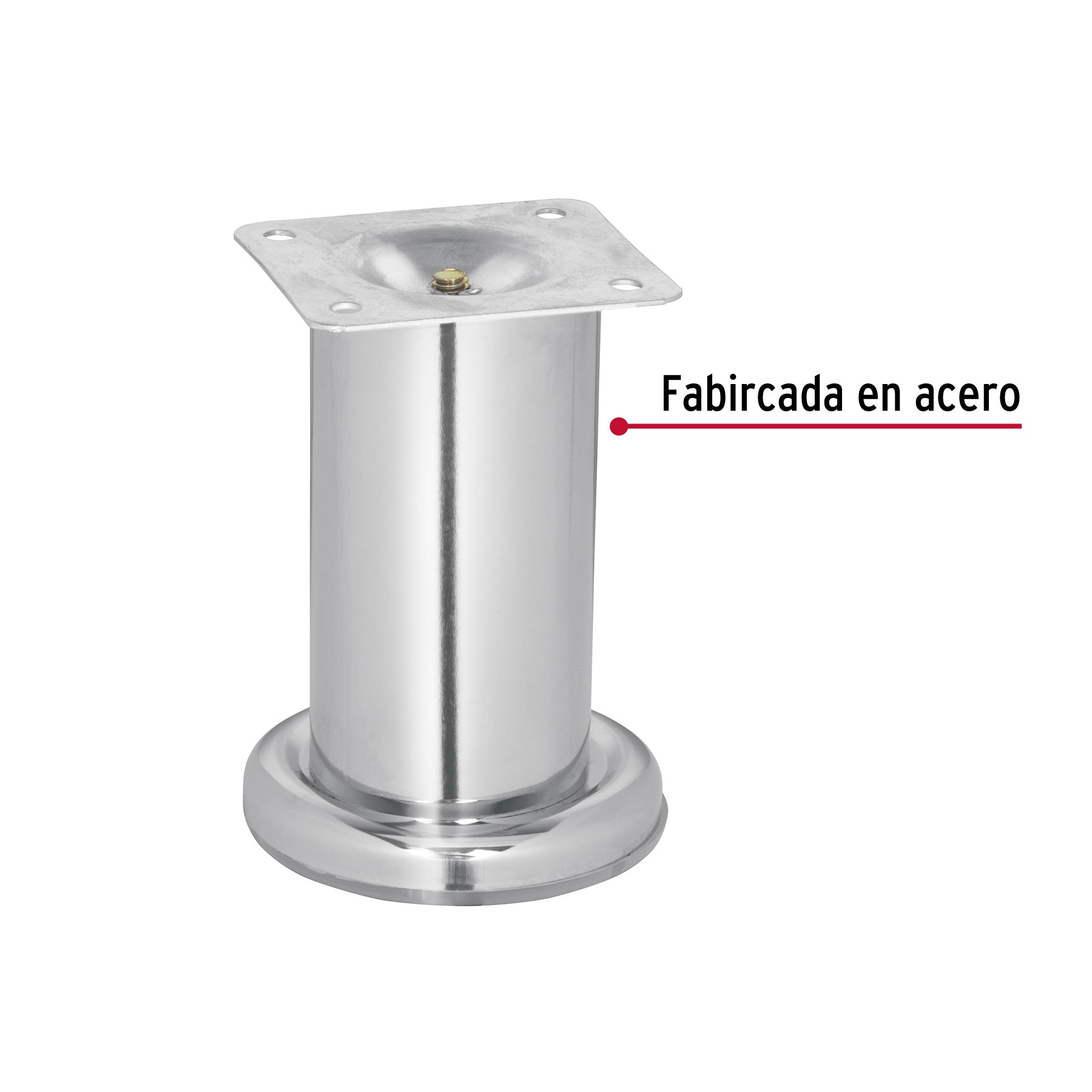 Pata para sofa y mueble, cromo, 100 mm altura, Hermex PAMU-10 49304 MM00