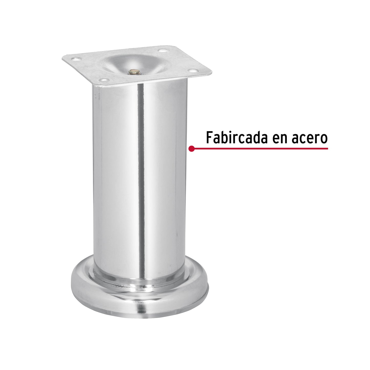 Pata para sofa y mueble, cromo, 120 mm altura, Hermex PAMU-12 49303 MM00